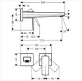 Hansgrohe Metropole set de finition noir mat lavabomuurmitigeur - bec 22,5CM