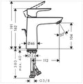 Hansgrohe Talis E mitigeur lavabo ComfortZ110 noir brossé avec vidage avec tirette