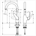 Hansgrohe M421 mitigeur cuisine - stainless steel optic - comforzone 220
