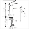 Hansgrohe Talis E mitigeur lavabo Comfortz110 noir brossé avec vidage avec tirette