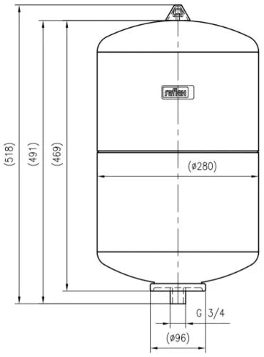Reflex DE 25 vase d'expansion (san) 25 l x 3/4 - 10 bar - bleu