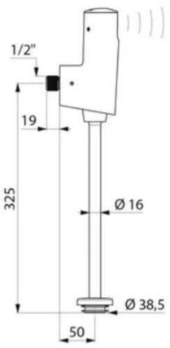 Delabie Tempomatic 4 robinet d'urinoir électronique 1/2 6V - chromé - équerre model