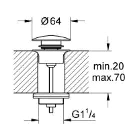 Grohe vidage avec push-open couvercle brushed hard graphite