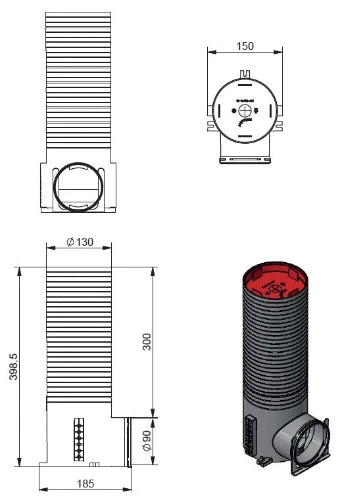 Zehnder ComfoTube 90 pièce de raccordement équerre 125 - 1 x 90 mm