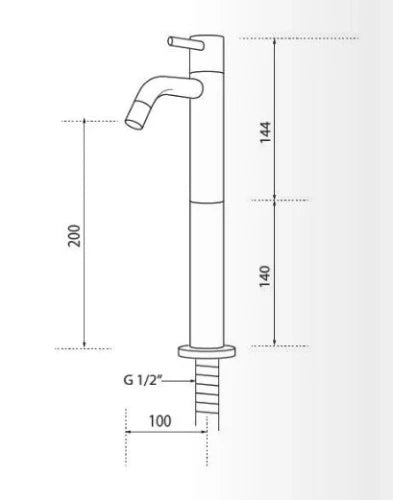 Conima Minimal robinet eau froide surélevé - bec 100 mm - noir mat