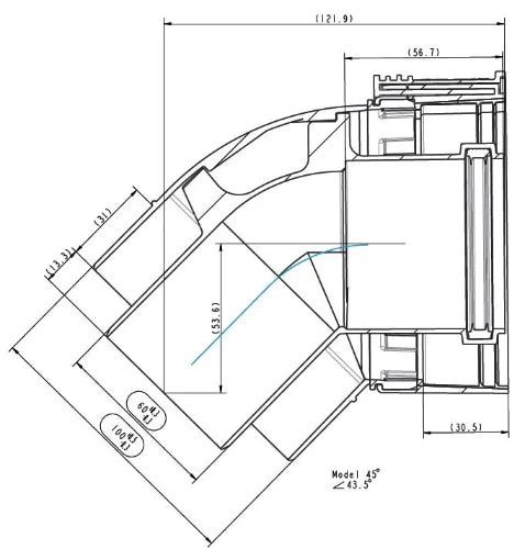 Ubbink Sekurit concentrique PP/PP coude 45° 60/100 mm