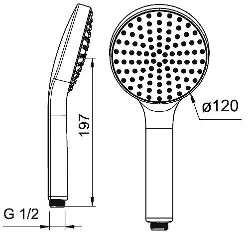 Hansa Activejet douchette 120 mm - 1 jet - chromé/gris - rond
