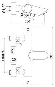 THERMOSTAT DE BAIN LIGHT chromé sans set de douchette