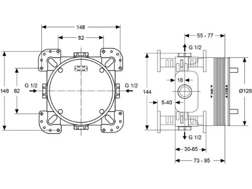 Ideal Standard Ceratherm Easy-box partie encastrée pour mitigeur thermostatique