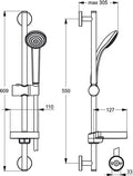 Ideal Standard IdealRain set de douche 1 fonction 60  chromé barre de douche avec douchette et flexible