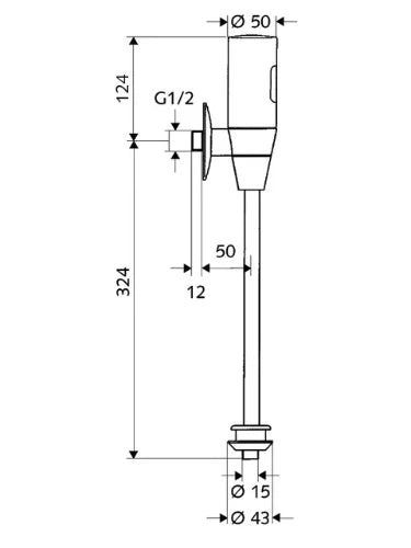 Schell SchellTronic robinet électronique d'urinoir 1/2 6V - chromé