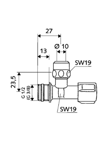 Schell Comfort robinet d'arrêt équerre 1/2 x 10 mm - chromé - sans rosace