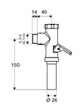 Schell Schellomat robinet de rinçage 3/4 pour wc sans tube de rinçage