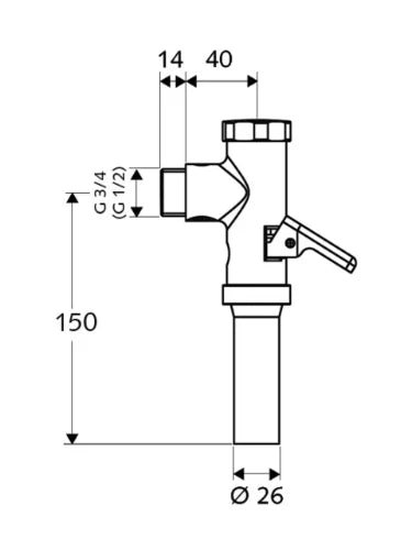 Schell Schellomat robinet de rinçage 3/4 pour wc sans tube de rinçage