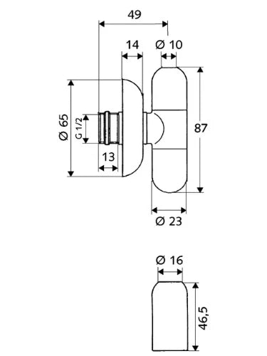 Schell Rondo robinet d'arrêt équerre 1/2 x 10 mm - chromé - avec rosace