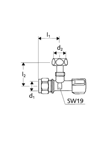 ROBINET D'ARRET EQUERRE SCHELL COMFORT 3/8 X 15 MM chromé .