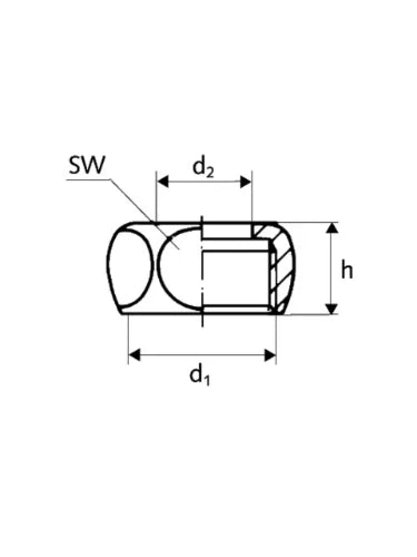 Schell écrou 10 x 1/2 F - chromé - sans bague de compression