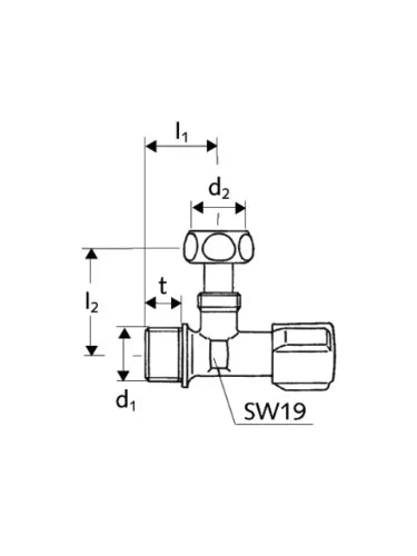 ROBINET D'ARRET EQUERRE SCHELL COMFORT 3/8 M chromé avec raccord reglable pour reservoir releve