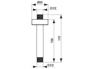 Ideal Standard IdealRain bras de douche 150 mm (fixation plafond) - chromé
