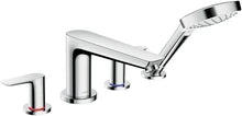 Hansgrohe Talis E mitigeur bain 4-trous montage sur gorge chromé avec douchette, flexible 1,60m