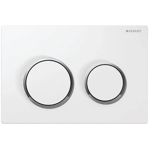 Geberit Omega 20 plaque de commande - blanc 2 touches synthétique blanc/chromé brillant/blanc