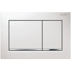 Geberit Omega 30 plaque de commande - blanc 2 touches synthétique blanc/chromé brillant/blanc