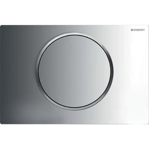 Geberit Sigma 10 plaque de commande chromé anneau mat chromé plastique avec 1 bouton poussoir chromé