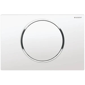 Geberit Sigma 10 plaque de commande - blanc - avec 1 touche blanc et anneau chromé