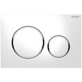 Geberit Sigma 20 plaque de commande - blanc - avec 2 touches - anneau autour chromé