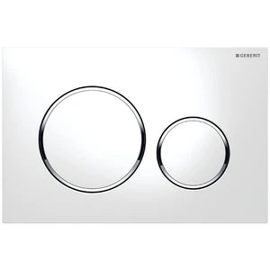 Geberit Sigma 20 plaque de commande - blanc - avec 2 touches - anneau autour chromé