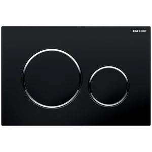 Geberit Sigma 20 plaque de commande - noir - avec 2 touches - anneau autour chromé