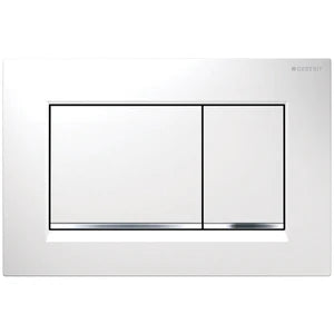 Geberit Sigma 20 (ex Sigma 30) plaque de commande - blanc - avec 2 touches - chromé touches en bas