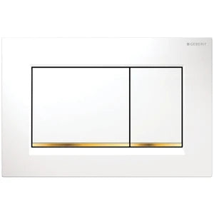 Geberit Sigma 20 (ex Sigma 30) plaque de commande - blanc or pour réservoir synthétique à encastrer 2 boutons de commande - or en bas de boutons