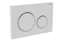 Geberit Sigma 20 plaque de commande - blanc mat - avec 2 touches - synthétique anneaux design chromé brillant