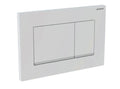 Geberit Sigma 20 (ex Sigma 30) plaque de commande - blanc mat - avec 2 touches - bande design synthétique chromé brillant