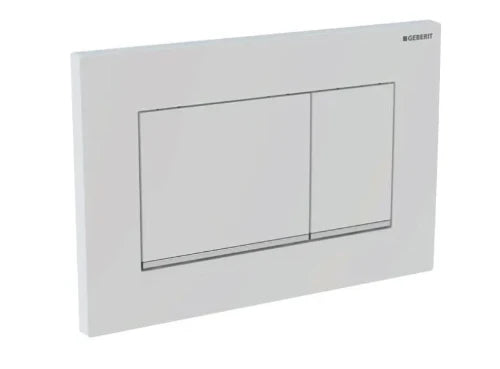 Geberit Sigma 20 (ex Sigma 30) plaque de commande - blanc mat - avec 2 touches - bande design synthétique chromé brillant