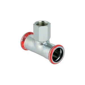 Geberit Mapress C-acier zingué té réduit avec filetage femelle FFF 76,1 x 3/4 F x 76,1 mm