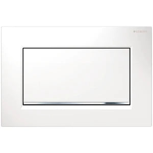 Geberit Sigma 20 (ex Sigma 30) plaque de commande - blanc - avec 1 touche - chromé autour touche