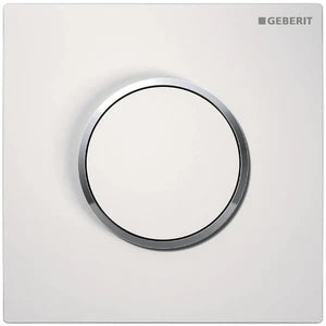 Geberit Sigma 10 plaque de commande urinoir - blanc chromé - bouton poussoir pneumatique manuel