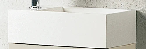 Vika Fontana lavabo 400 x 220 x 115 mm - blanc - ciment coulé - avec trou de robinet droite - sans trop-plein