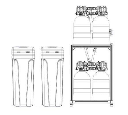 Delta Magnus 4 duplex adoucisseur d'eau avec bac à sel 130 l