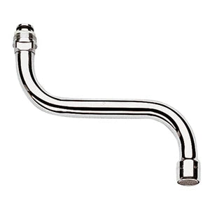 Grohe bec d'écoulement M22 forme-S chromé avec mousseur, orientable, saillie 150 mm
