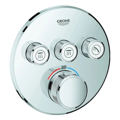 Grohe Grohtherm Smartcontrol Set de finition rond chromé 3 sorties