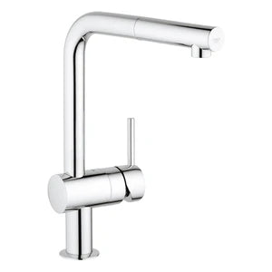 Grohe Minta mitigeur cuisine - chromé - L-bec d'écoulement - mousseur extracible