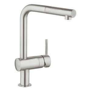 Grohe Minta mitigeur cuisine - super steel - mousseur extracible