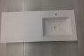 Procasa Solid table-vasque en surface solid avec 1 vasque droite 1400 x 500 x 20 mm - blanc mat - avec trou de robinet
