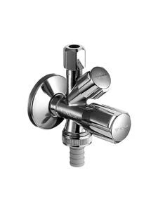 Schell Comfort robinet d'arrêt combi 1/2 x 3/4 x 10 mm - chromé - avec clapet anti-retour et raccordement machine à laver/lave-vaisselle