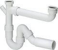Viega PP siphon tubulaire double avec WMA 6/4 x 40 mm - blanc