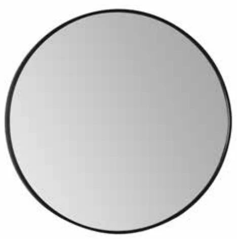 DETREMMERIE Miroir rond avec cadrement alu noir (60 cm) sans éclairage