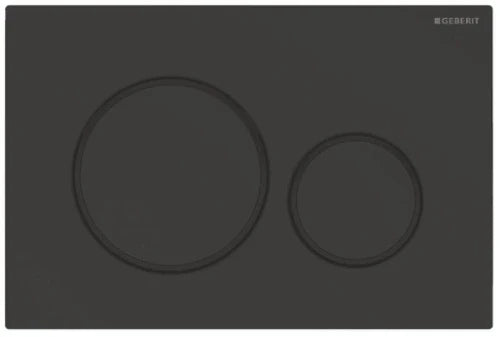 Geberit Sigma 20 plaque de commande - noir mat - avec 2 touches - anneaux design en noir